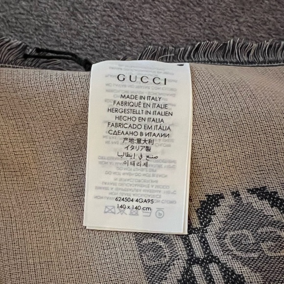 New Gucci GG monogram Fringed Logo-Jacquard Cotton Wool Silk-Blend Scarf - Picture 5 of 11